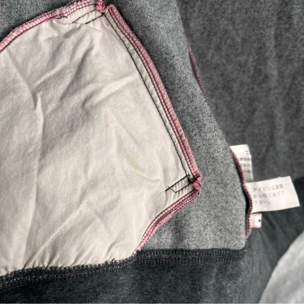 Paul Smith Pink Women M Medium Grey Velour Hoodie Jacket Full Zip Y2K Vintage - Picture 10 of 16